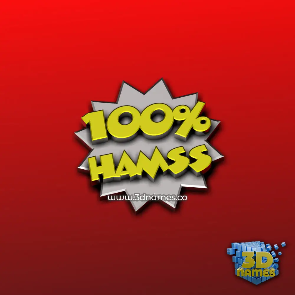 hamss in 100 Percent style - 3D name wallpaper