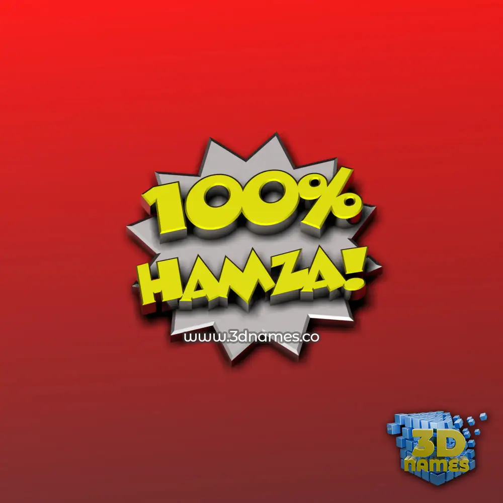hamza in 100 Percent style - 3D name wallpaper