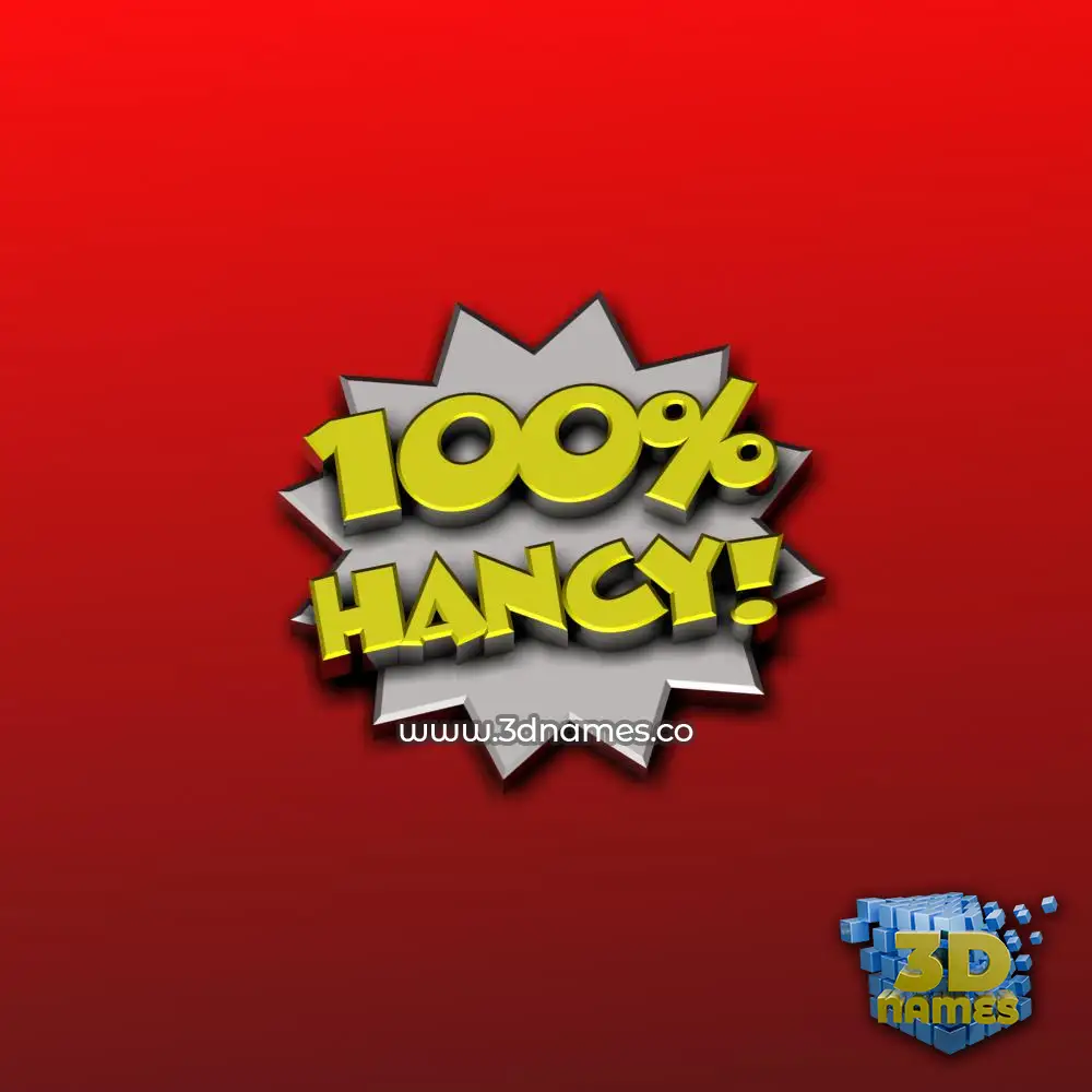 hancy in 100 Percent style - 3D name wallpaper