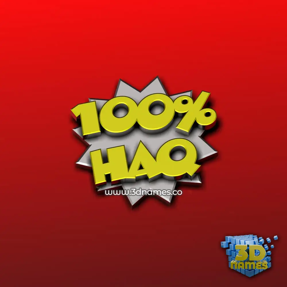 haq in 100 Percent style - 3D name wallpaper