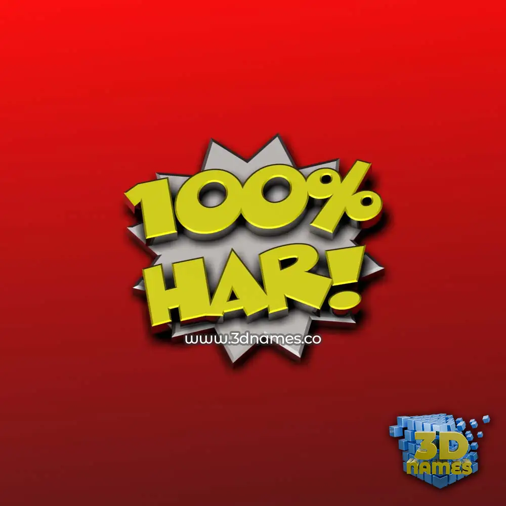 har in 100 Percent style - 3D name wallpaper