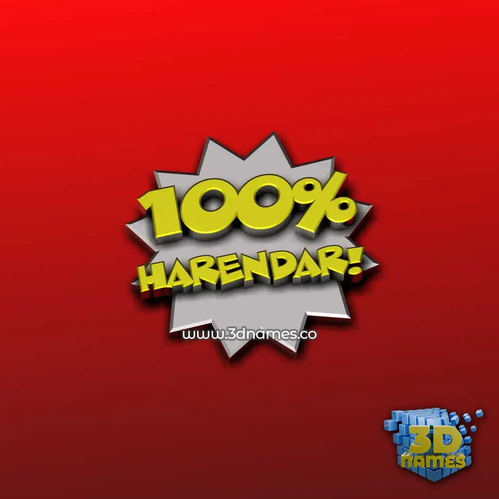 harendar in 100 Percent style - 3D name wallpaper