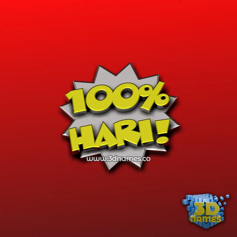 hari in 100 Percent style - 3D name wallpaper
