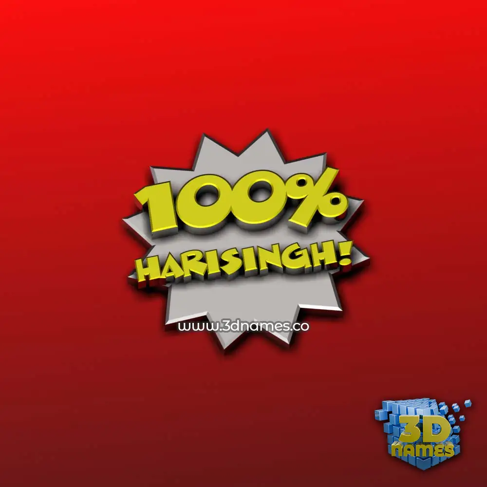 harisingh in 100 Percent style - 3D name wallpaper