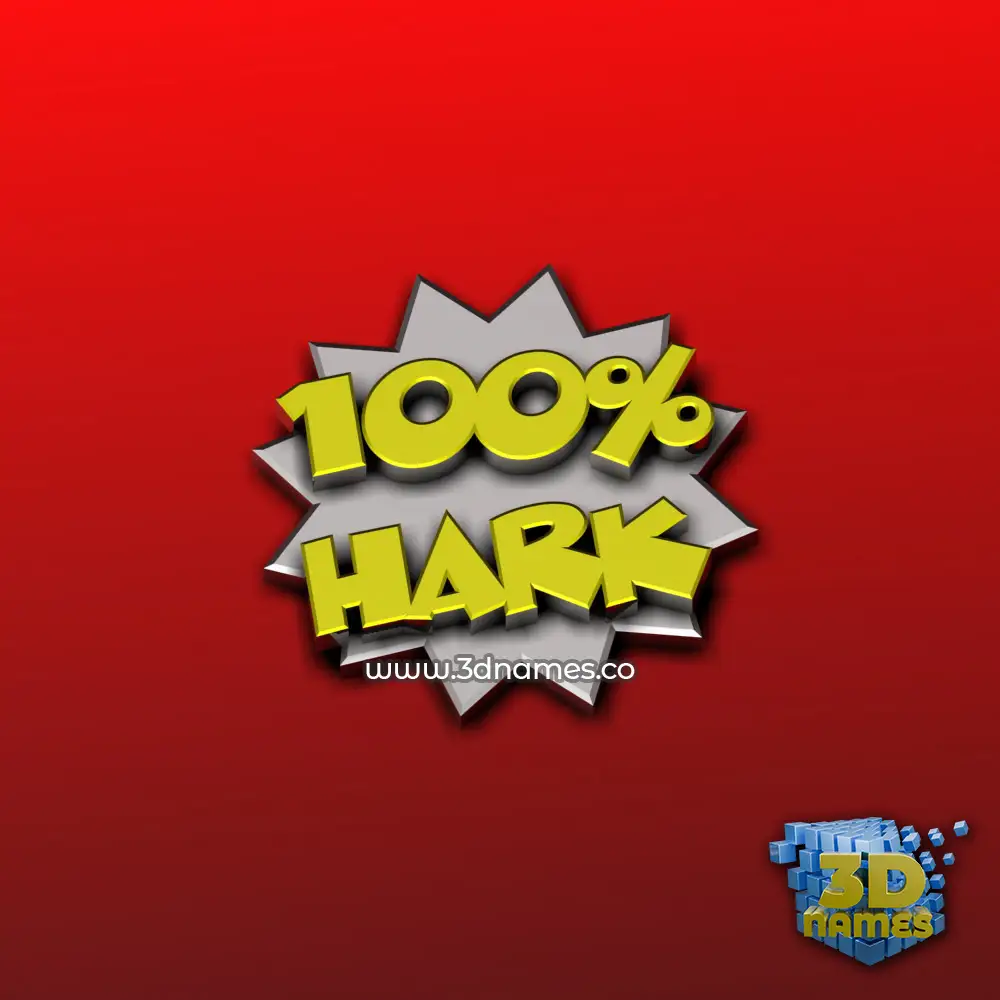 hark in 100 Percent style - 3D name wallpaper