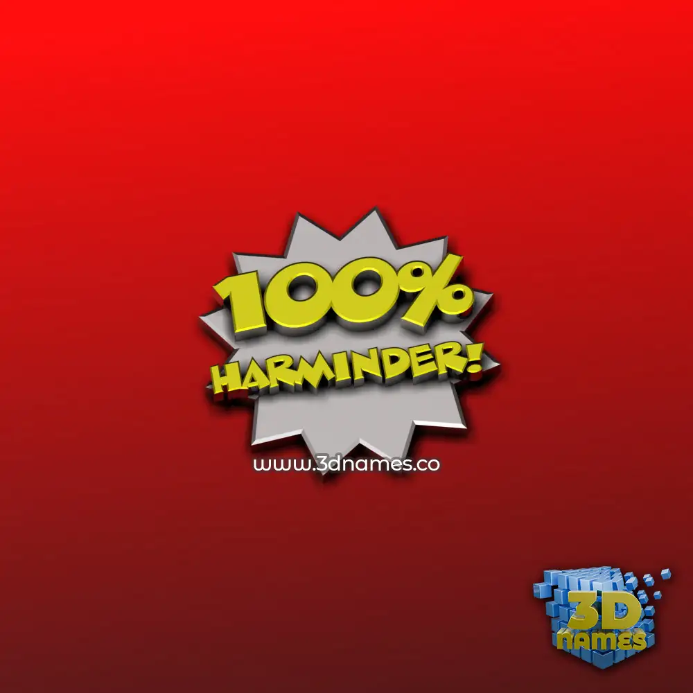 harminder in 100 Percent style - 3D name wallpaper