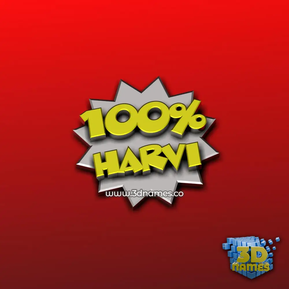 harvi in 100 Percent style - 3D name wallpaper