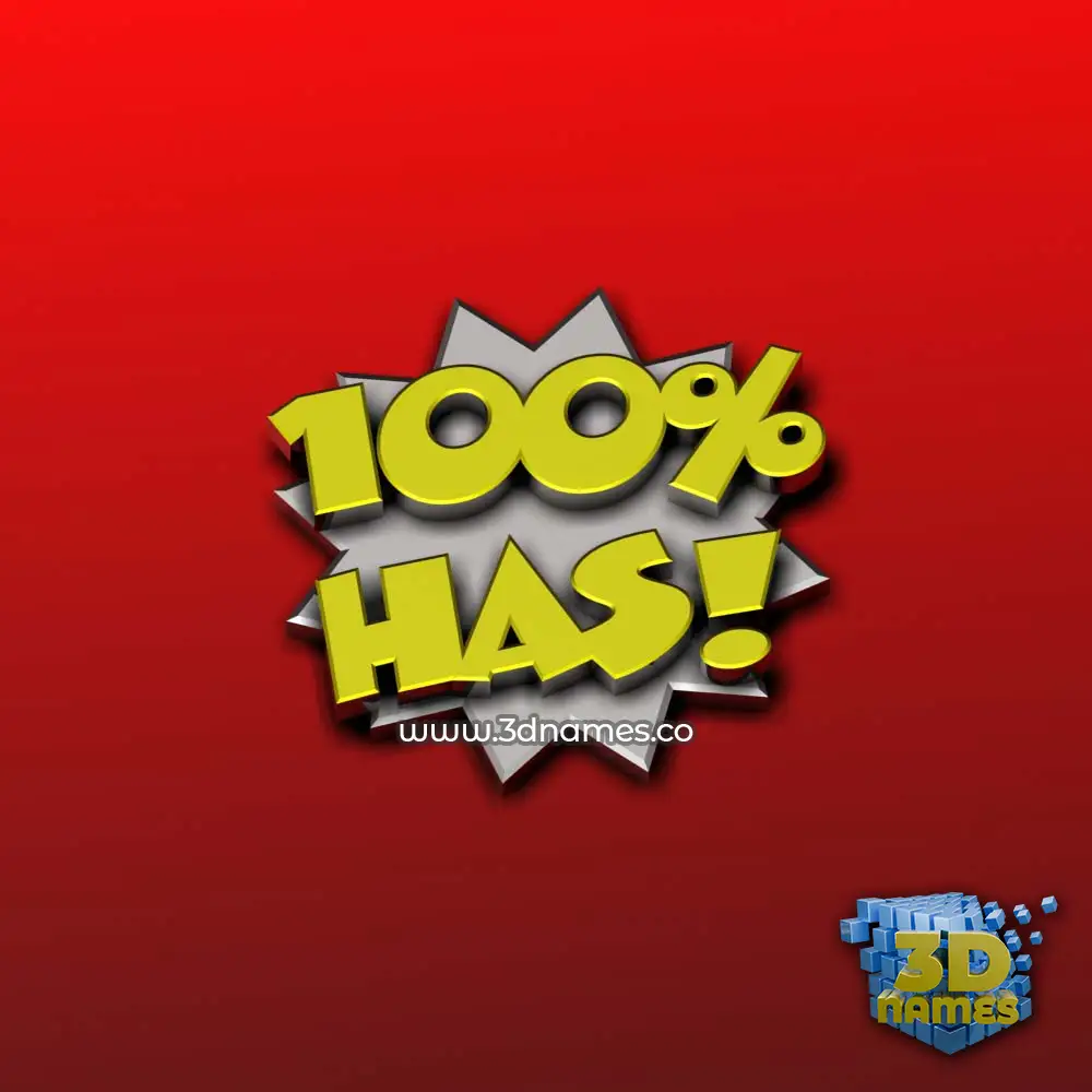 has in 100 Percent style - 3D name wallpaper