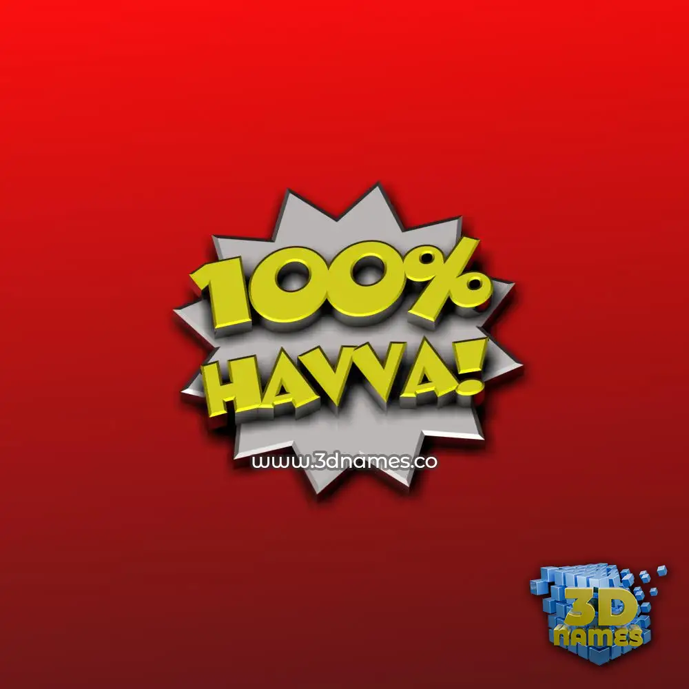 havva in 100 Percent style - 3D name wallpaper