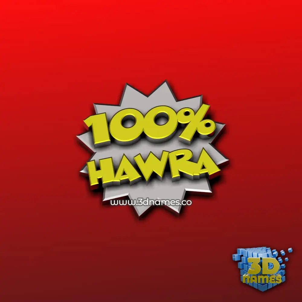hawra in 100 Percent style - 3D name wallpaper