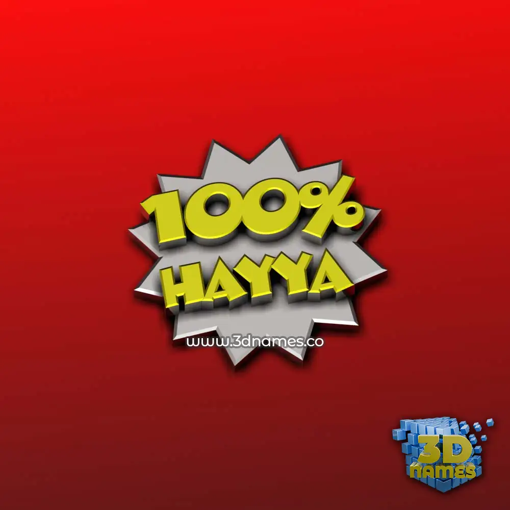 hayya in 100 Percent style - 3D name wallpaper