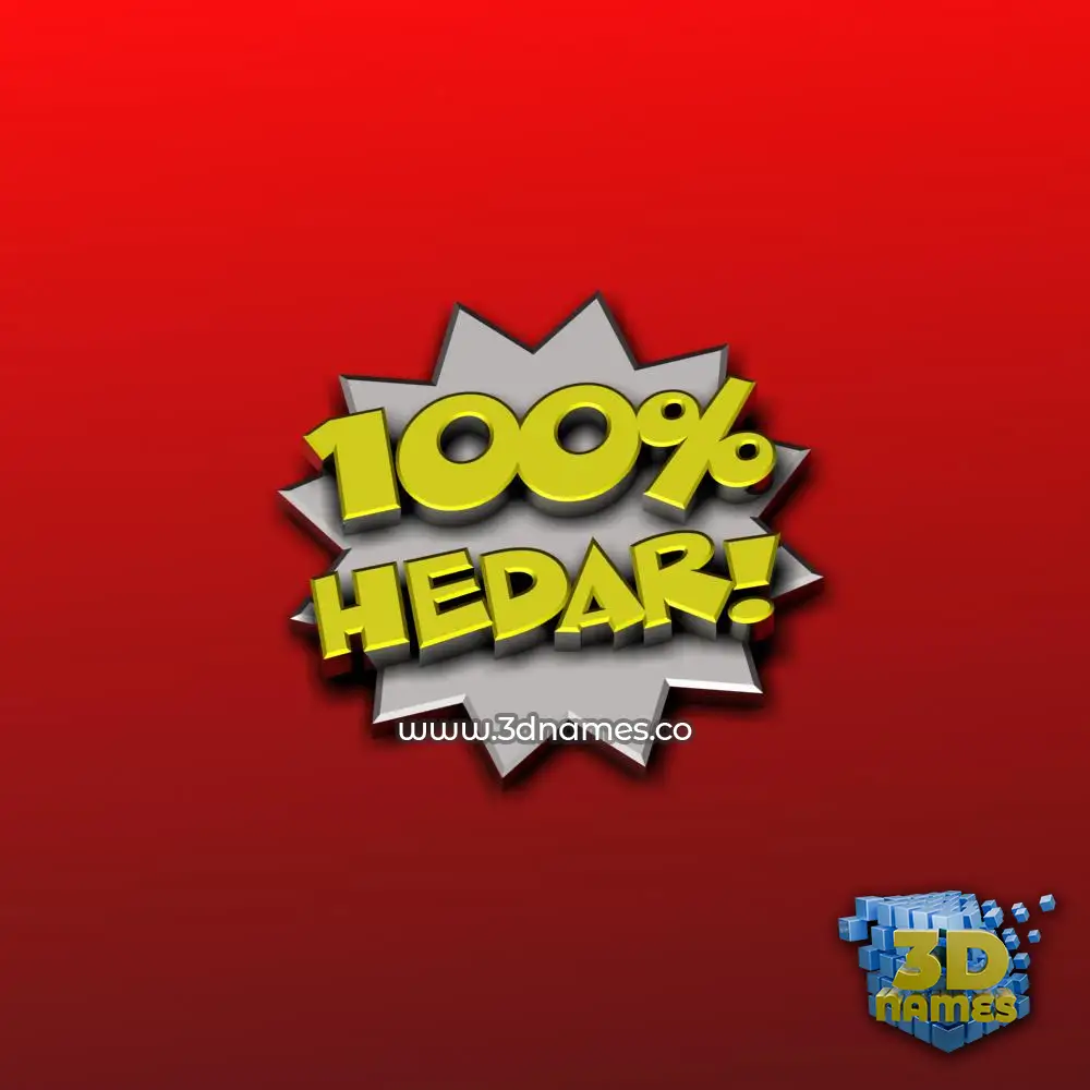 hedar in 100 Percent style - 3D name wallpaper
