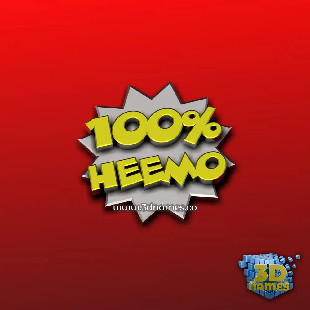 heemo in 100 Percent style - 3D name wallpaper