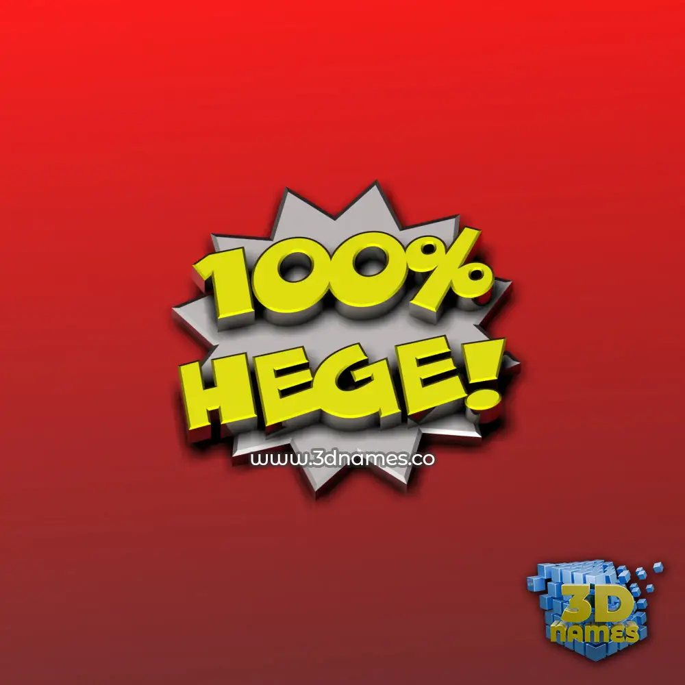 hege in 100 Percent style - 3D name wallpaper