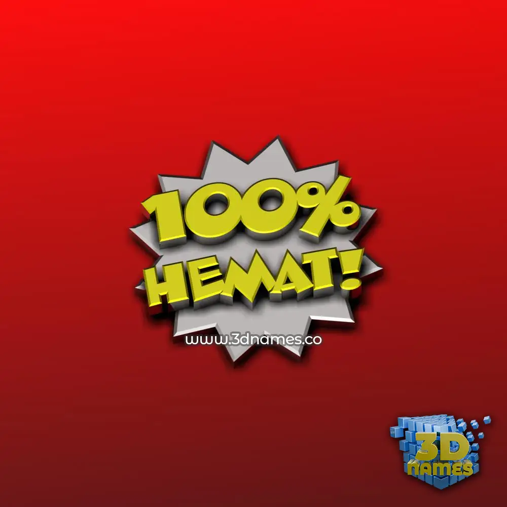 hemat in 100 Percent style - 3D name wallpaper
