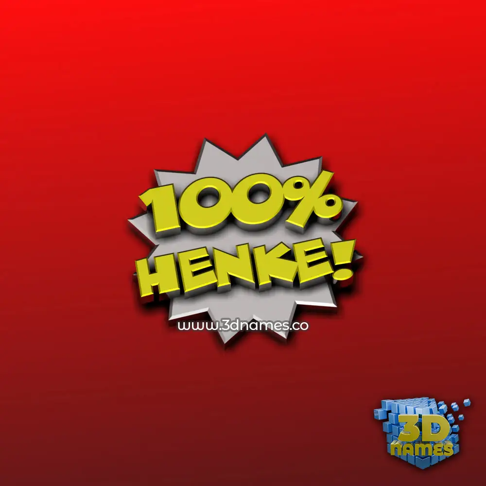 henke in 100 Percent style - 3D name wallpaper