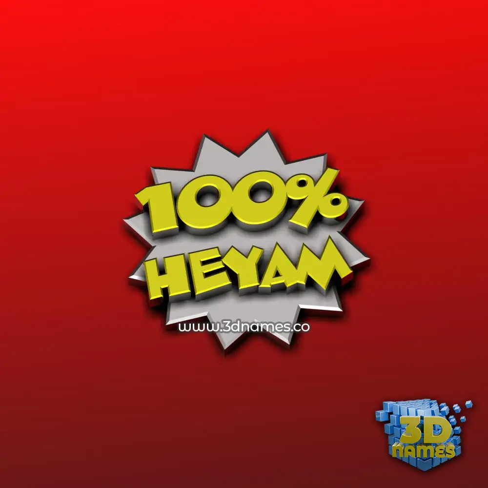 heyam in 100 Percent style - 3D name wallpaper