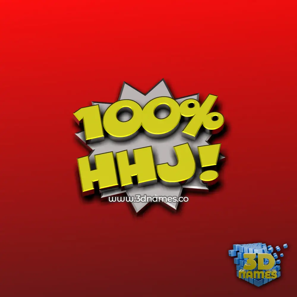 hhj in 100 Percent style - 3D name wallpaper