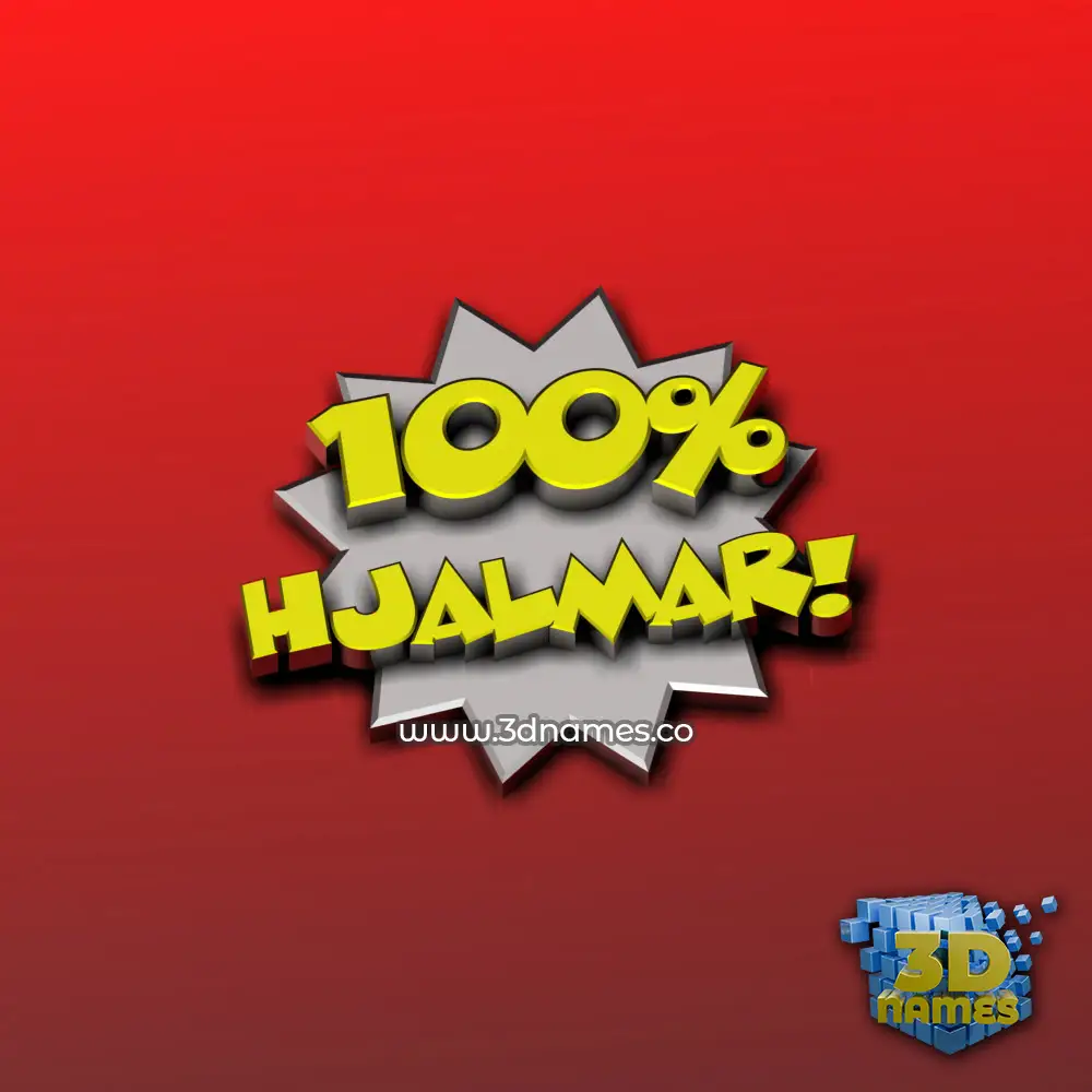 hjalmar in 100 Percent style - 3D name wallpaper