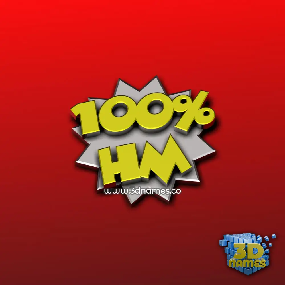 hm in 100 Percent style - 3D name wallpaper