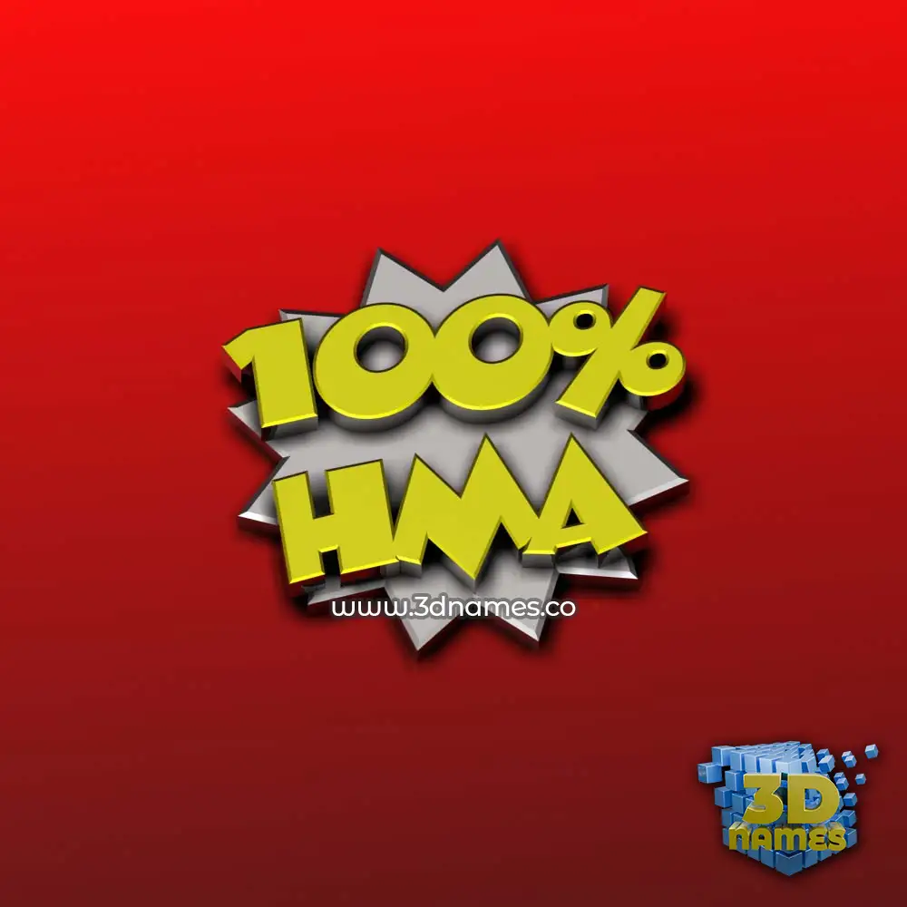 hma in 100 Percent style - 3D name wallpaper