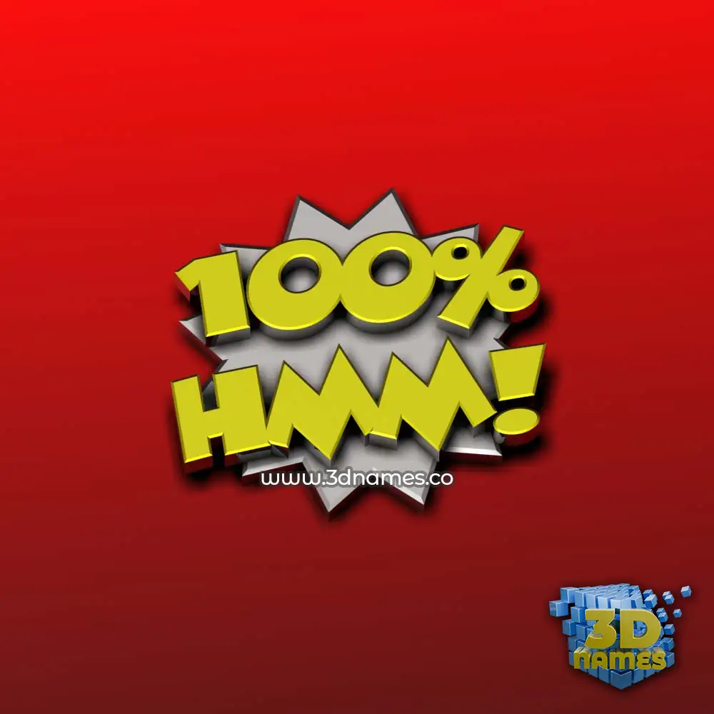 hmm in 100 Percent style - 3D name wallpaper