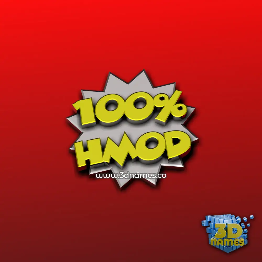 hmod in 100 Percent style - 3D name wallpaper