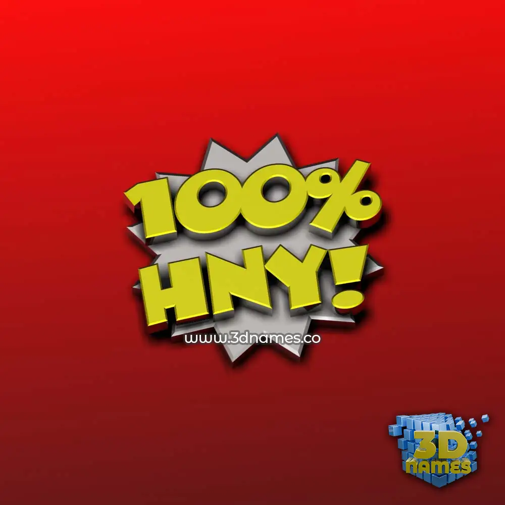 hny in 100 Percent style - 3D name wallpaper
