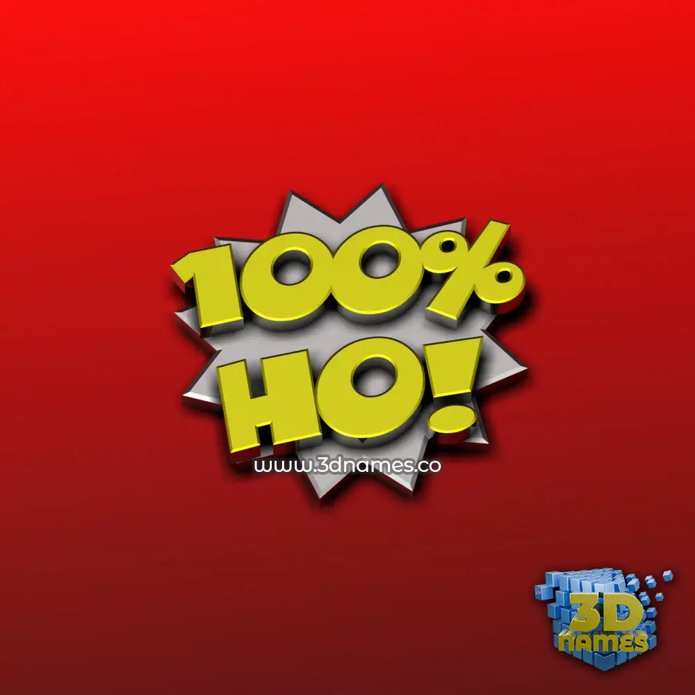 ho in 100 Percent style - 3D name wallpaper