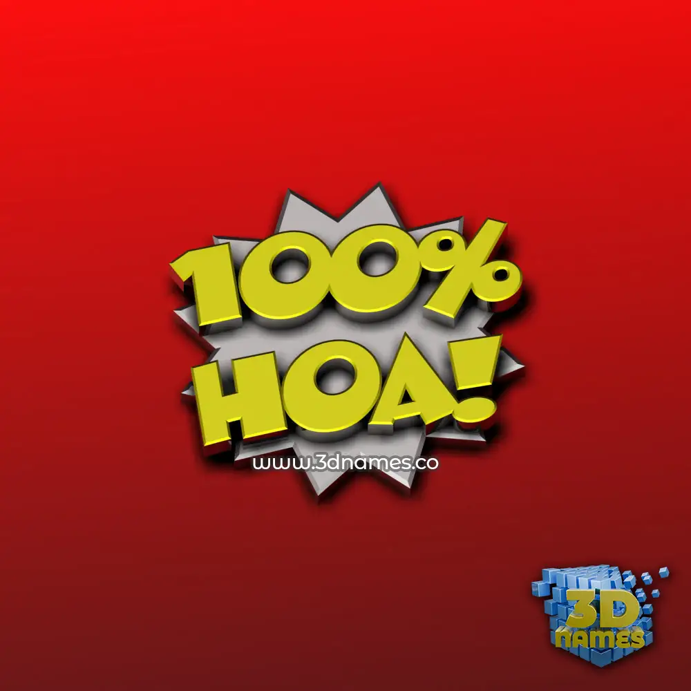 hoa in 100 Percent style - 3D name wallpaper