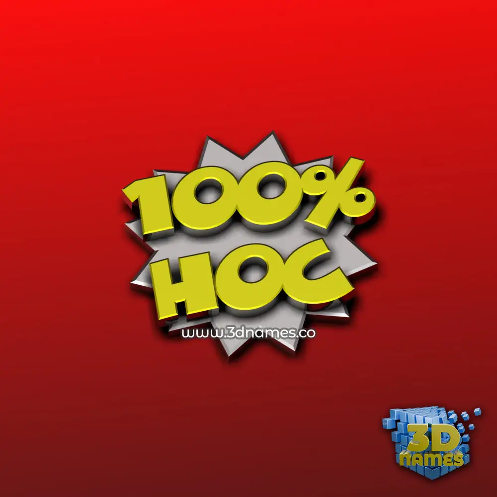 hoc in 100 Percent style - 3D name wallpaper