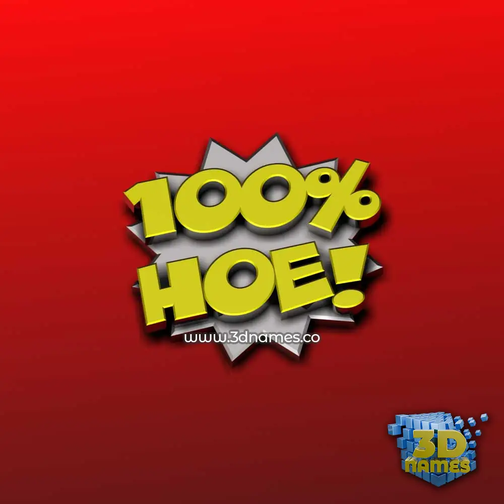 hoe in 100 Percent style - 3D name wallpaper