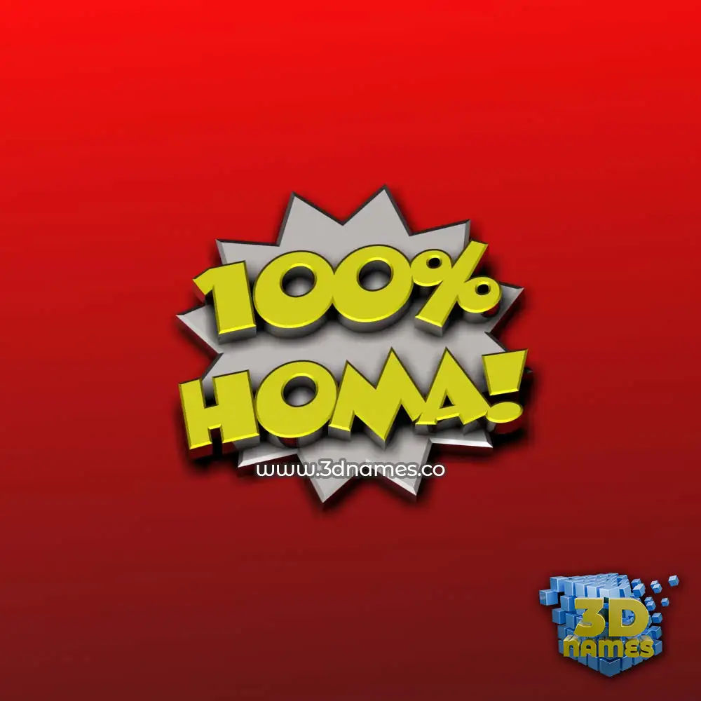 homa in 100 Percent style - 3D name wallpaper