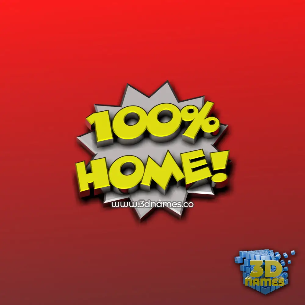 home in 100 Percent style - 3D name wallpaper