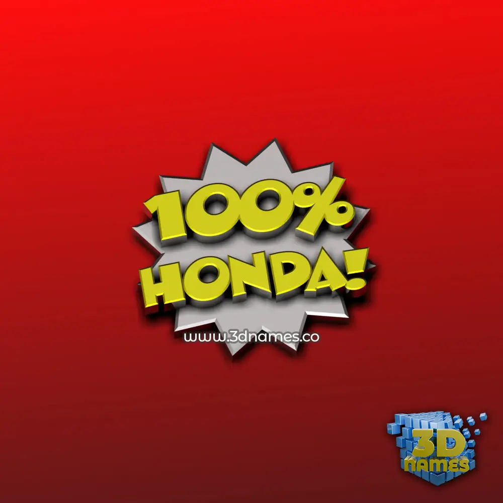 honda in 100 Percent style - 3D name wallpaper