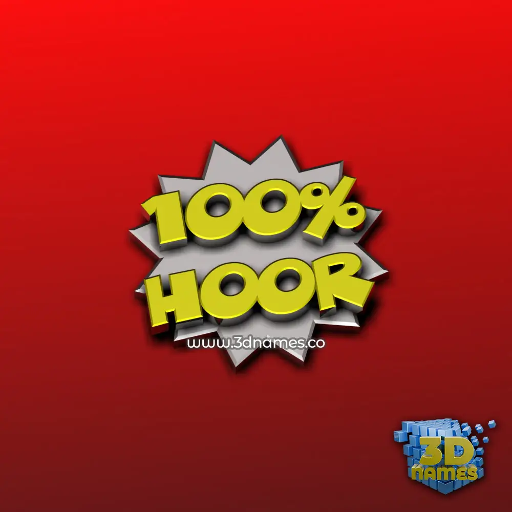 hoor in 100 Percent style - 3D name wallpaper