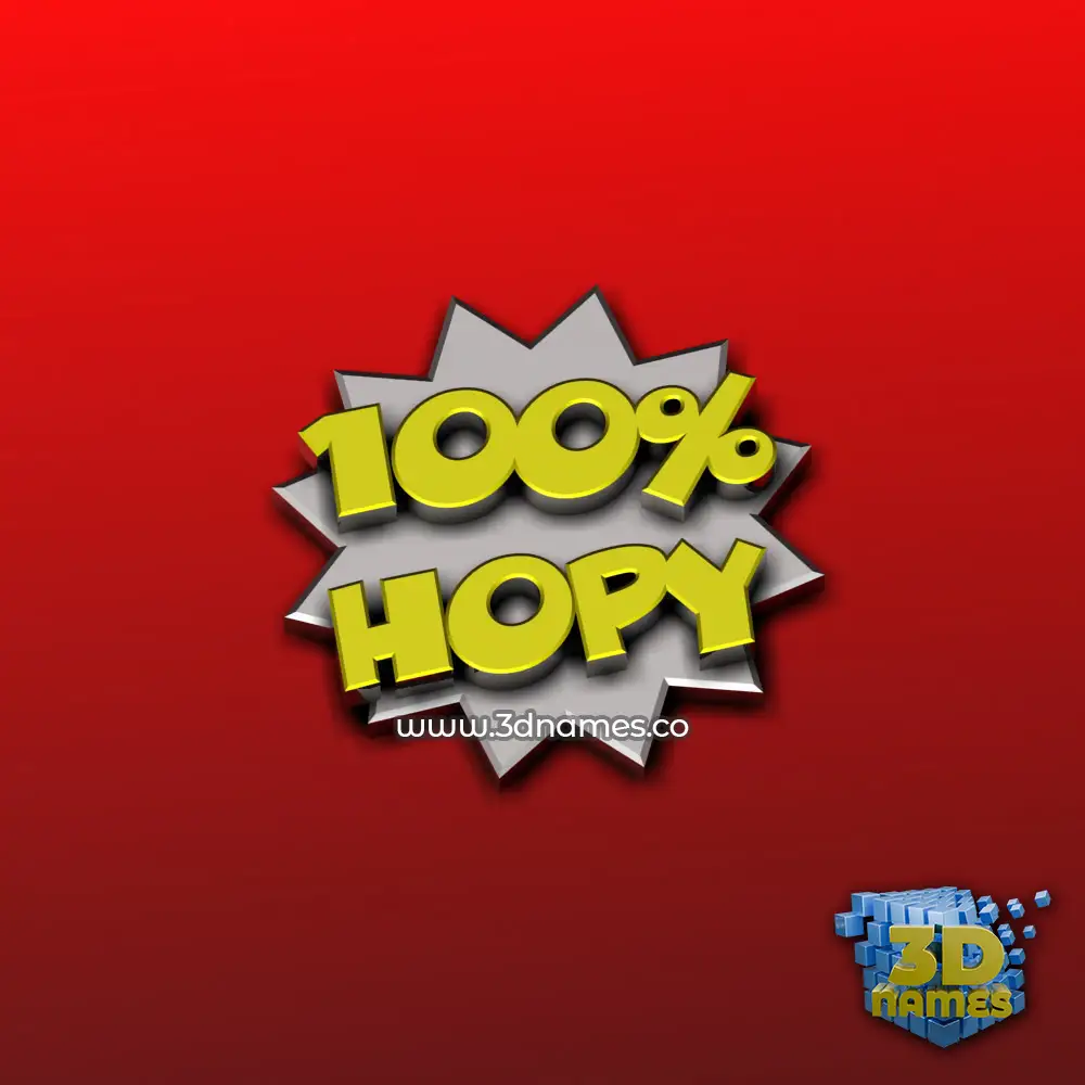 hopy in 100 Percent style - 3D name wallpaper