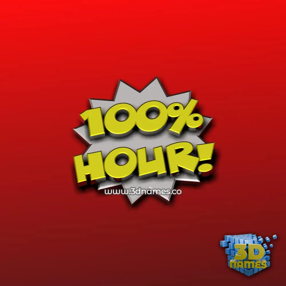 hour in 100 Percent style - 3D name wallpaper