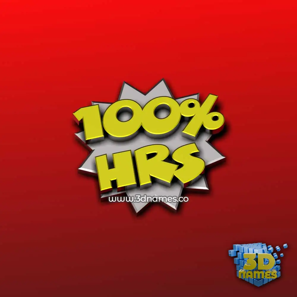hrs in 100 Percent style - 3D name wallpaper