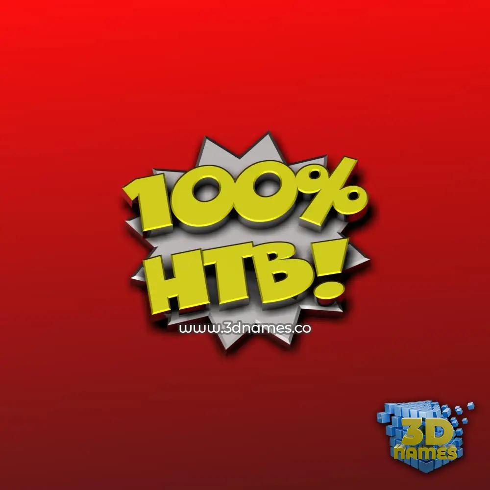 htb in 100 Percent style - 3D name wallpaper