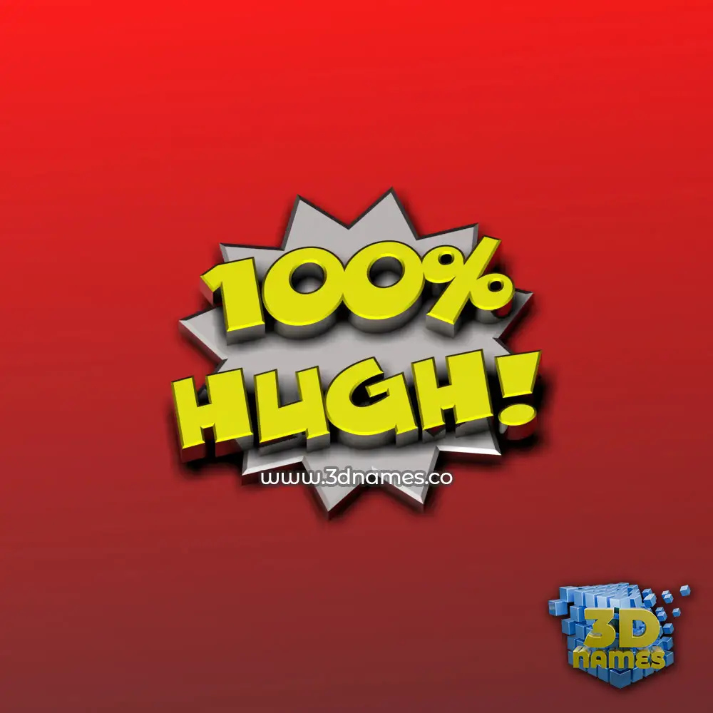 hugh in 100 Percent style - 3D name wallpaper