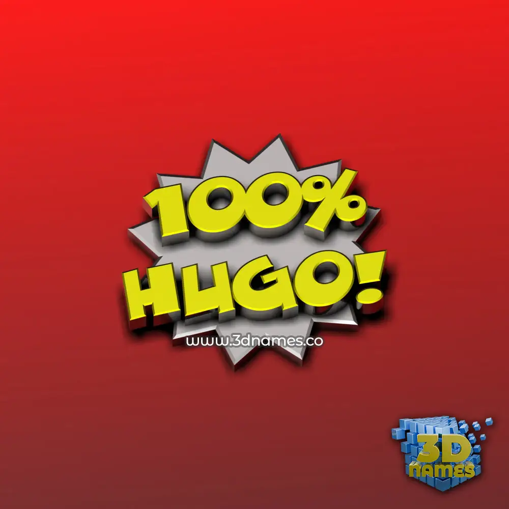 hugo in 100 Percent style - 3D name wallpaper