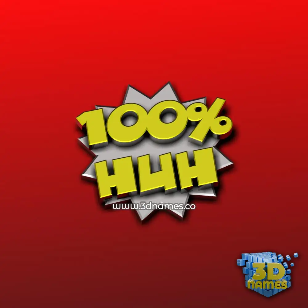 huh in 100 Percent style - 3D name wallpaper