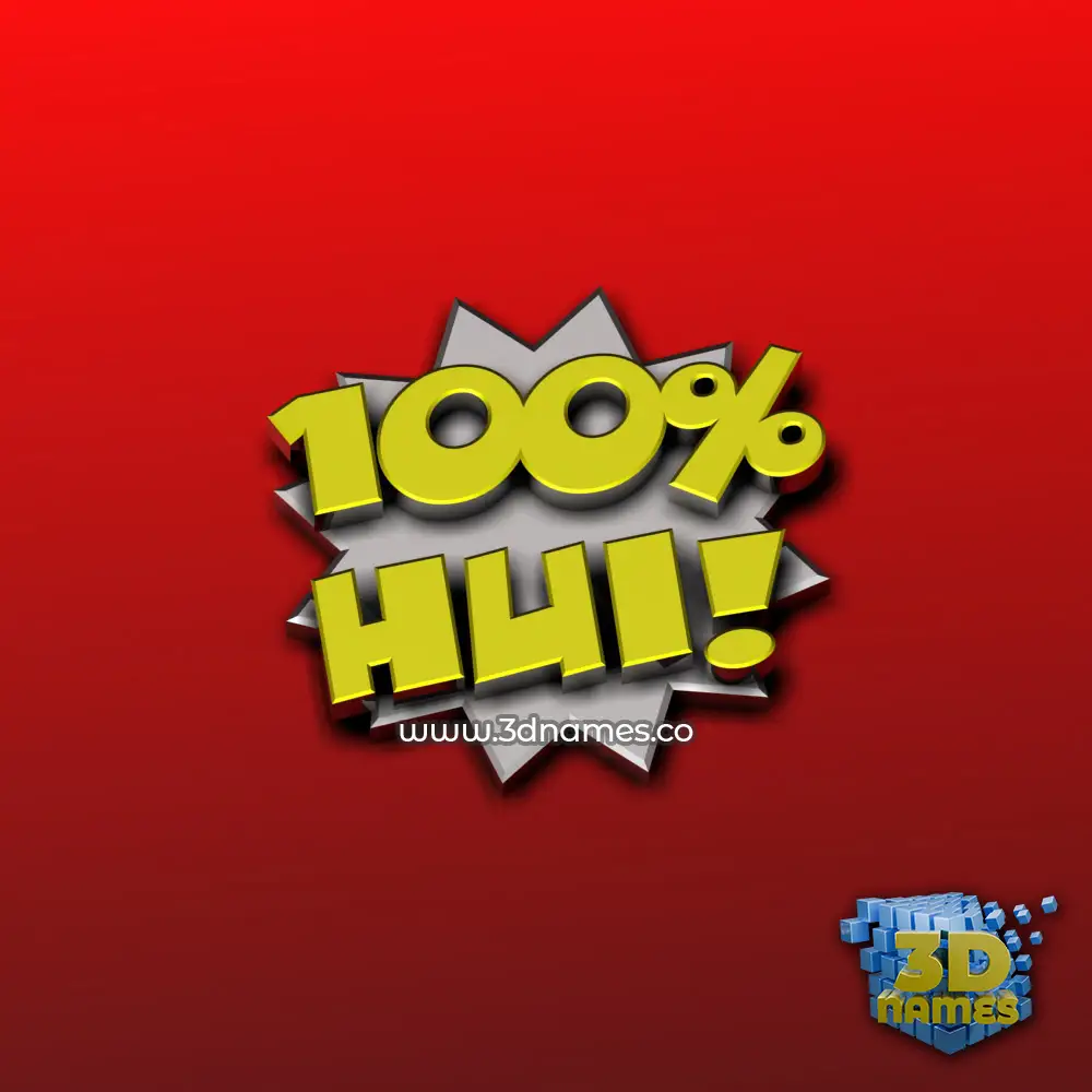 hui in 100 Percent style - 3D name wallpaper