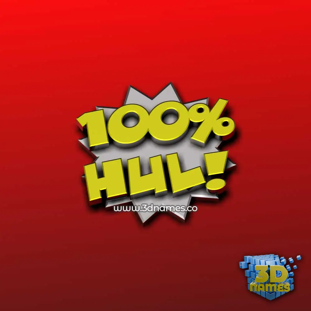 hul in 100 Percent style - 3D name wallpaper
