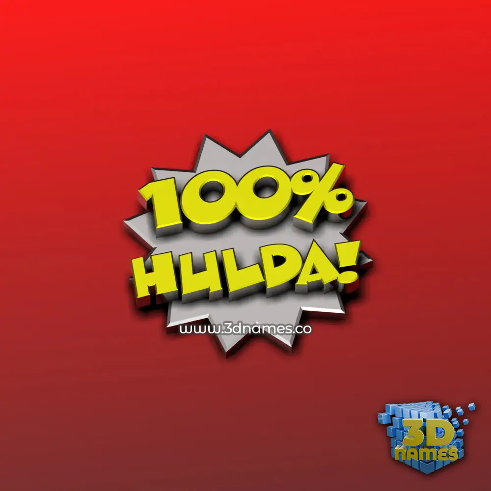 hulda in 100 Percent style - 3D name wallpaper