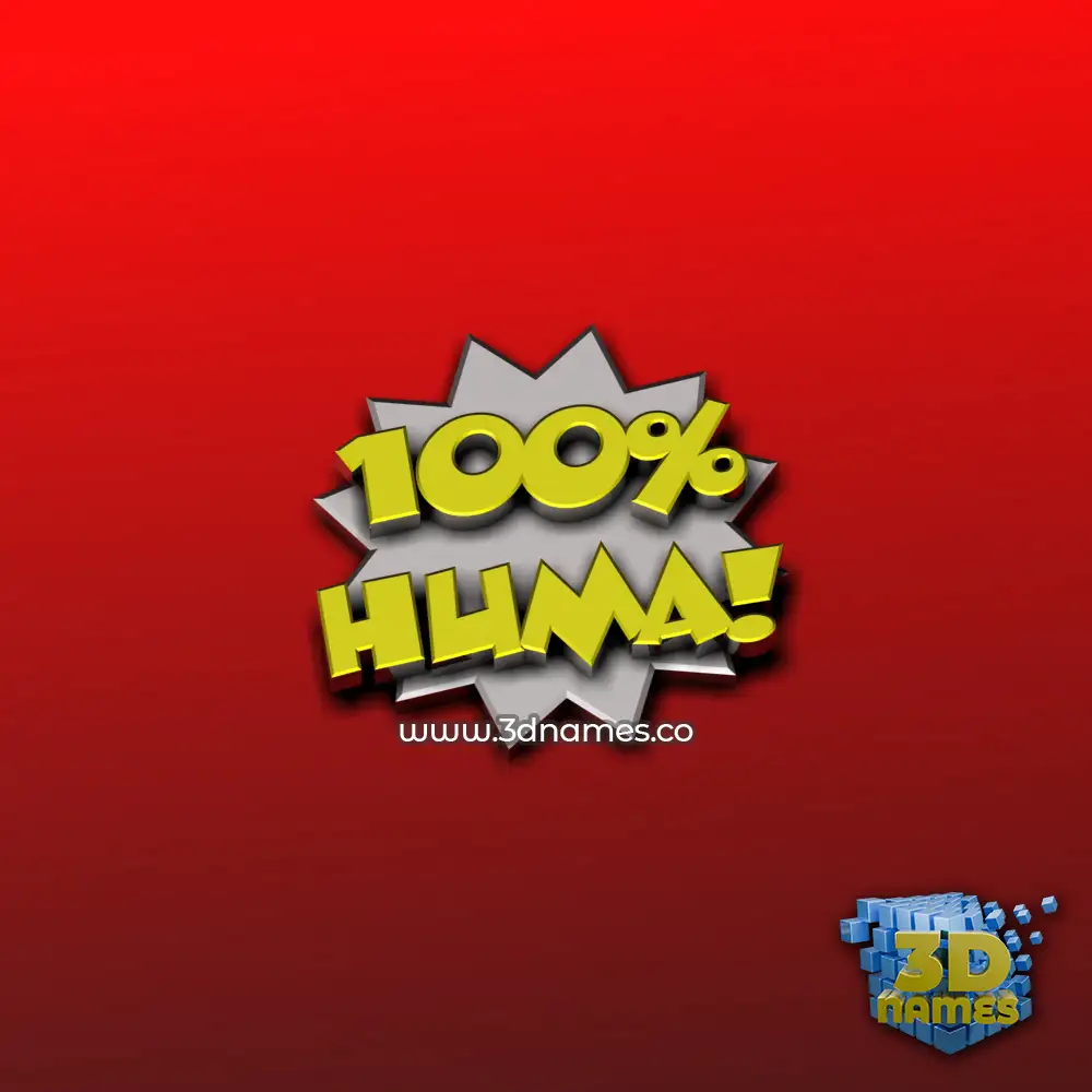 huma in 100 Percent style - 3D name wallpaper