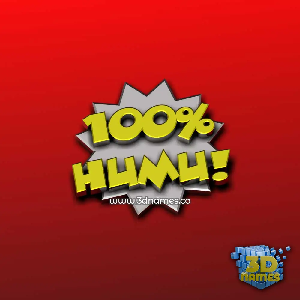 humu in 100 Percent style - 3D name wallpaper
