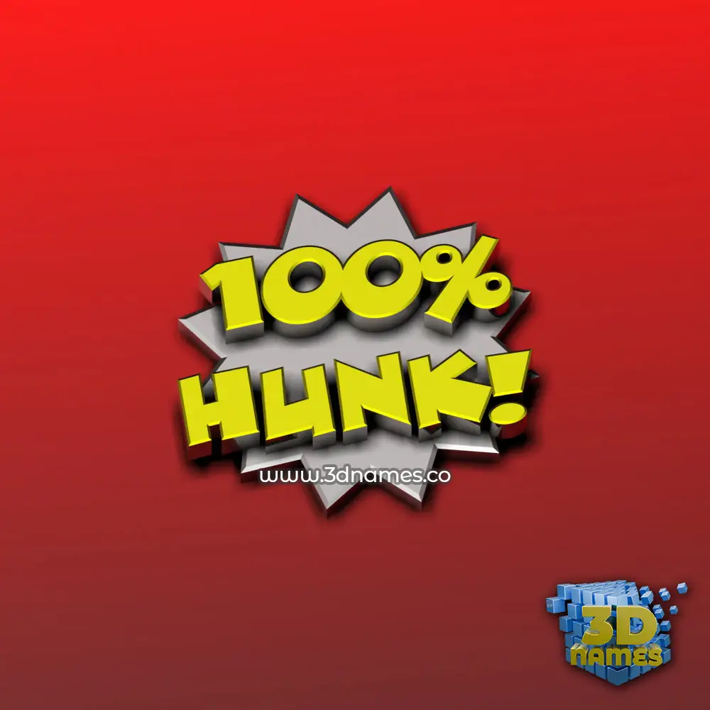 hunk in 100 Percent style - 3D name wallpaper