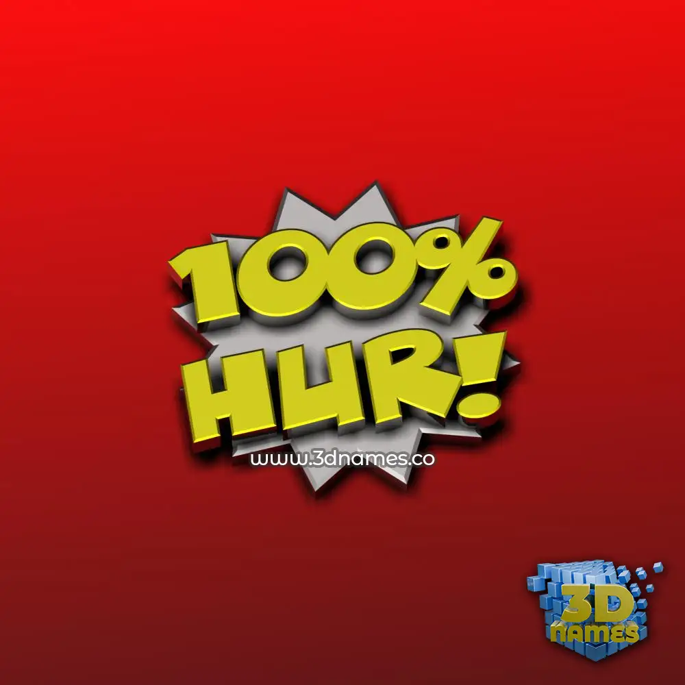 hur in 100 Percent style - 3D name wallpaper